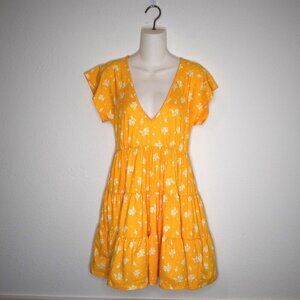 Urban Outfitters Babydoll Dress Sz S Tiered Floral Mini Stretchy 90s Cottagecore